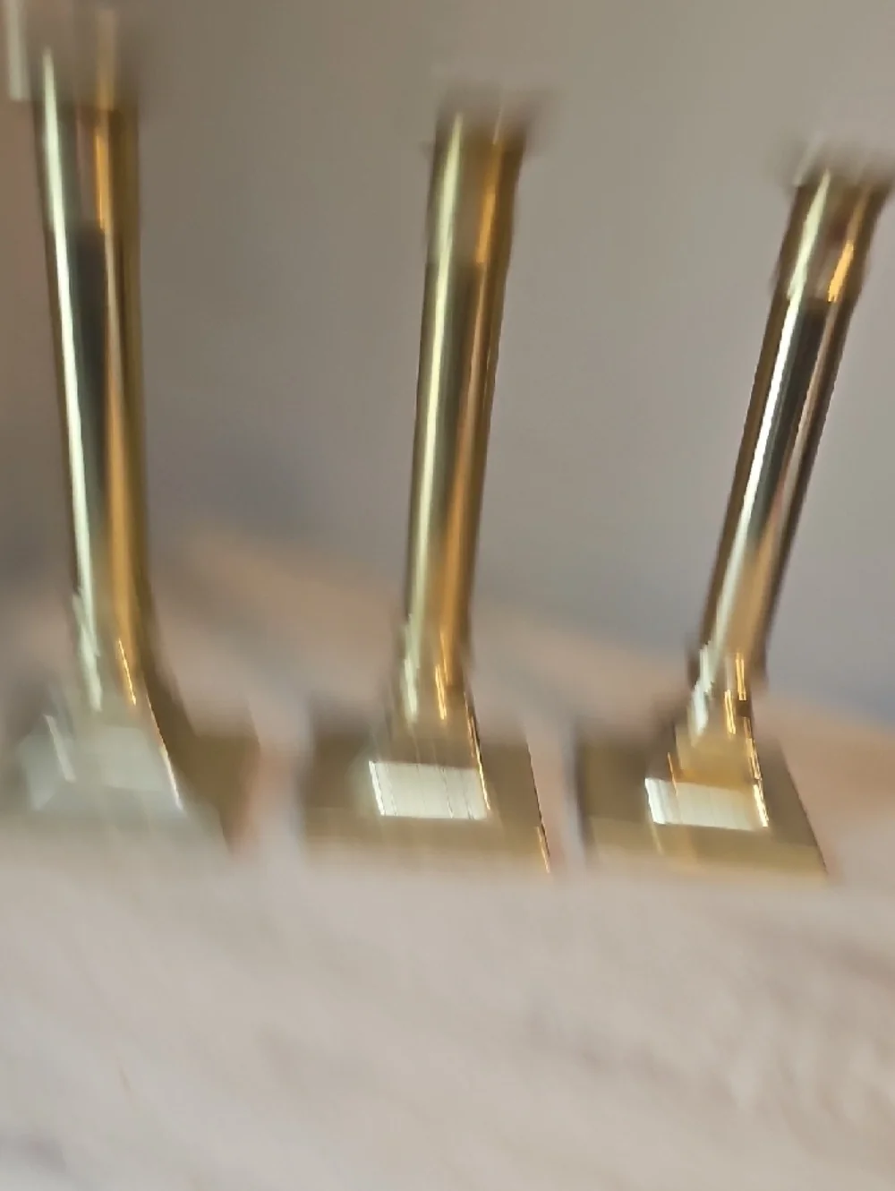 Brass Column Candlestick Set - Gold Finish